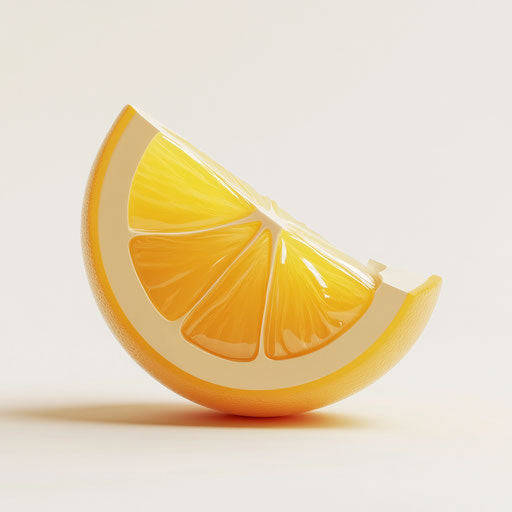 3D lemon on flat white background, photo realistic style, isolated clipart