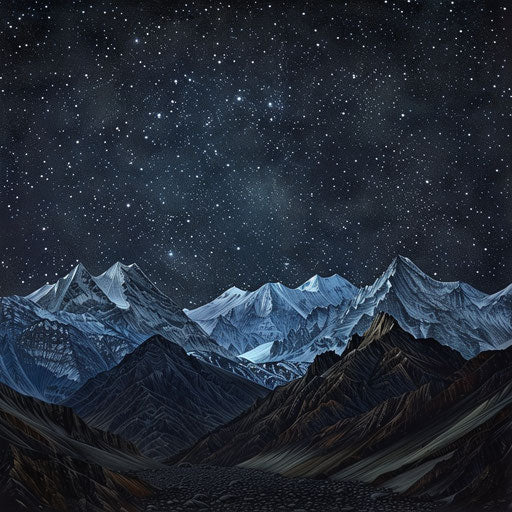 The Kunlun Mountains under a starry sky