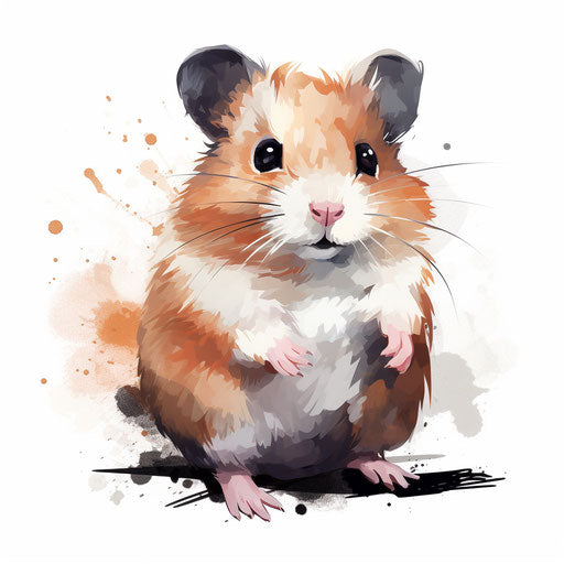 Hamster clipart in the style of Chiaroscuro Art, on a white background