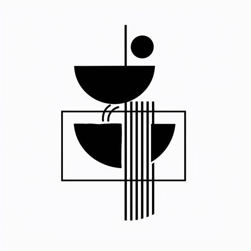 Geometric restaurant logo with bold shapes on white background