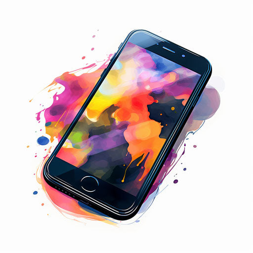 Smartphone clipart in the style of Chiaroscuro Art, on a white background