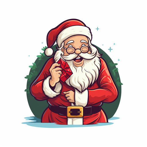 Minimalist secret santa clip art on white background