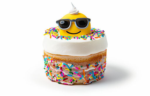 Emoji cake with sunglasses