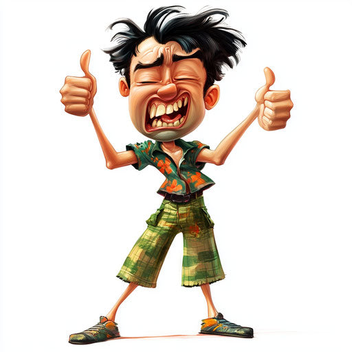 Humorous caricature of an artist clipart