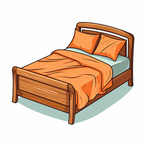 Minimalist-style illustration of a cot, on white background