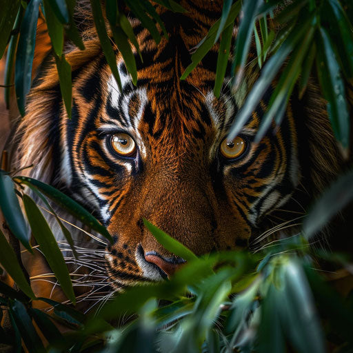 Tiger's Gaze through Foliage