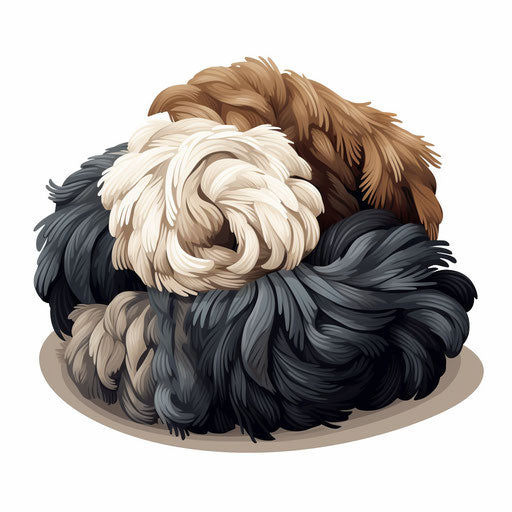 Illustration of wool in the style of Chiaroscuro Art, on white background