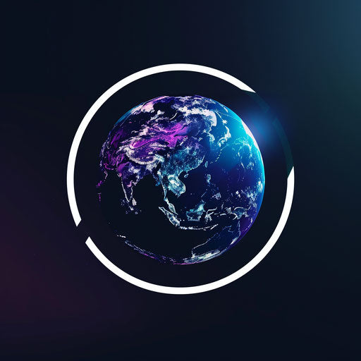 Global Presence: logo with lifelike image of Earth from space