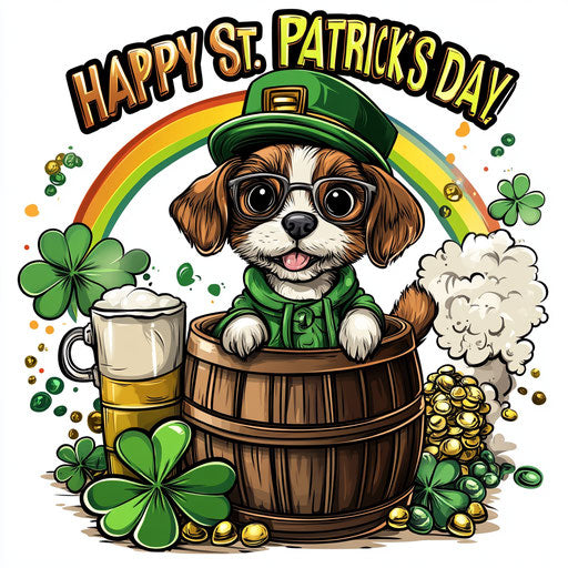 St. Patrick's Day - T-shirt design with cute puppy