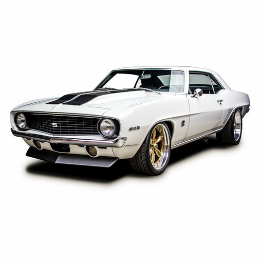 Classic car Chevrolet Camaro white background