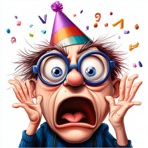 Humorous caricature of library clipart with exaggerated human characteristics