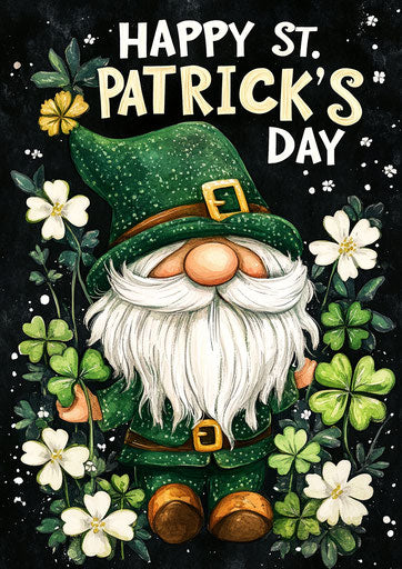 St. Patrick's Day gnome with a green hat