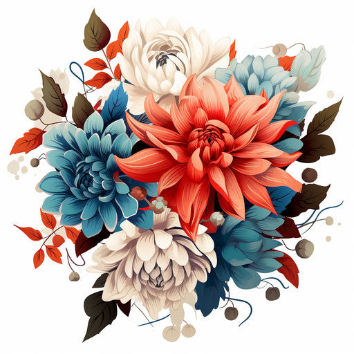 Flower cartoon png in the style of Chiaroscuro Art, on white background