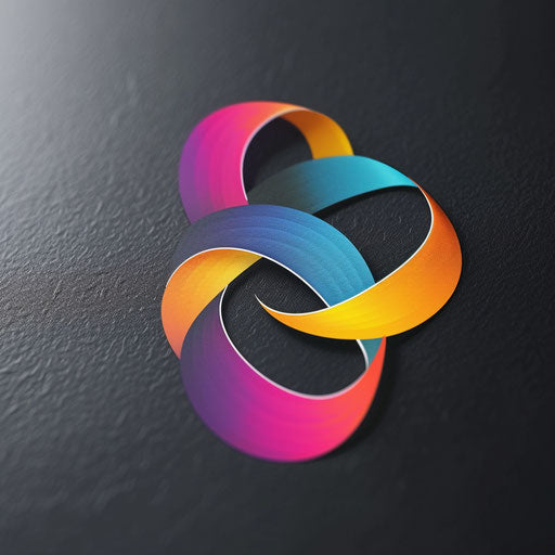Modern, vibrant print logo with a sleek background, colorful tones