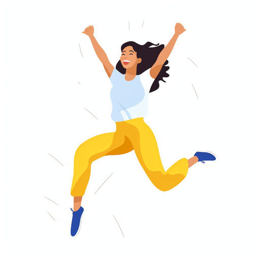 Minimalist style jumping clipart, on a white background