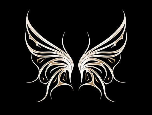 Tribal butterfly wings in minimalist design