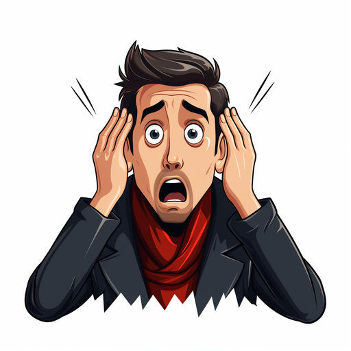 Surprise illustration in the Minimalist style, on white background