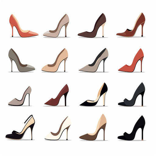 Minimalist style shoes clipart, on white background