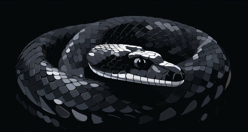Snake in distorted geometry on white background
