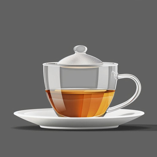 Realistic tea clipart on slate grey background