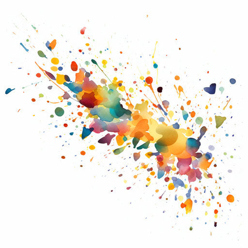 Confetti clipart in the style of oil painting, on a white background