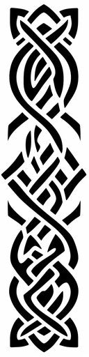 Black and white tribal pattern on white background, Celtic art style