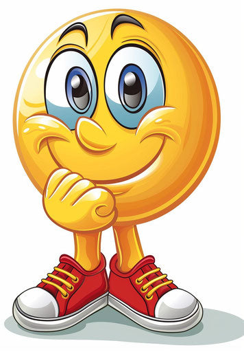 Yellow smiling face with red shoes