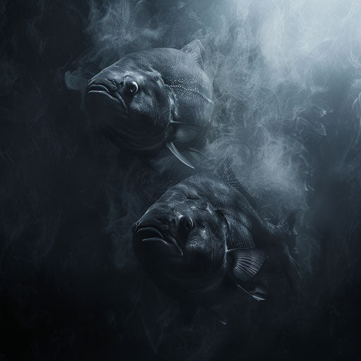 Piranha fish in an ethereal underwater environment in the style of Vincent Munier