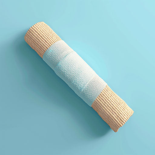 Realistic Bandage Clipart with Flat Blue Background
