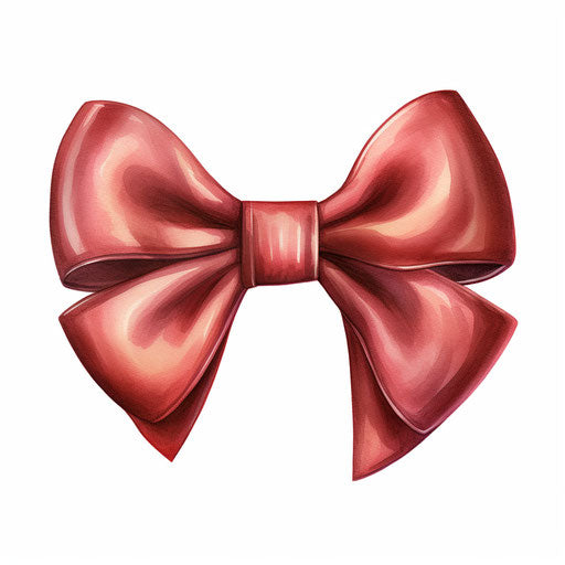 Bow clipart in the style of Oil painting, on a white background