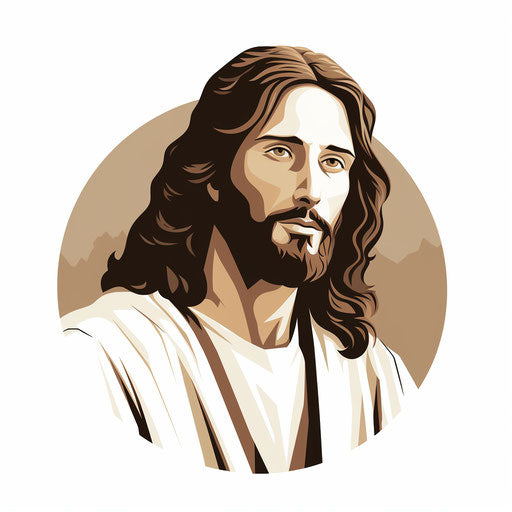 Jesus clipart in Minimalist style, on white background