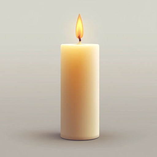 3D candle on flat white background, isolated clipart
