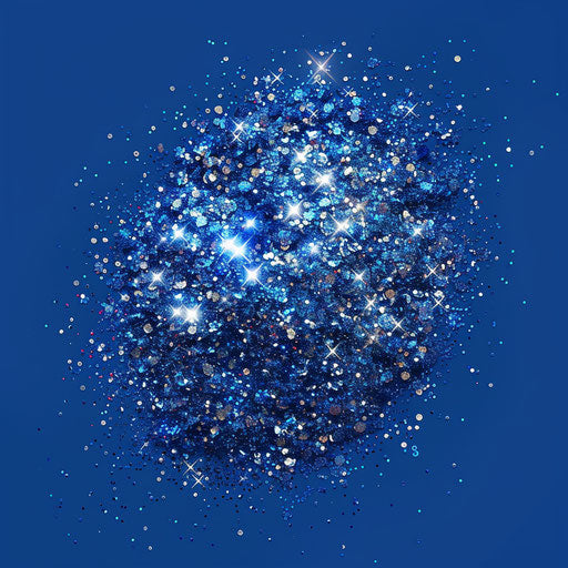 Glitter Clipart Sparkles on Flat Royal Blue Background