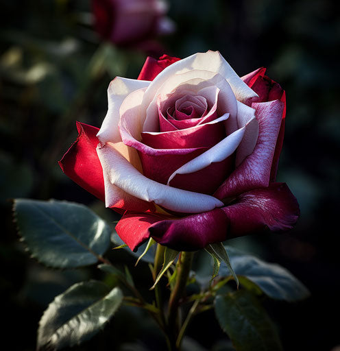 Vintage roses in silver and maroon style