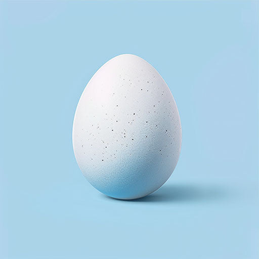 Egg clipart in photo realistic style on a flat blue background