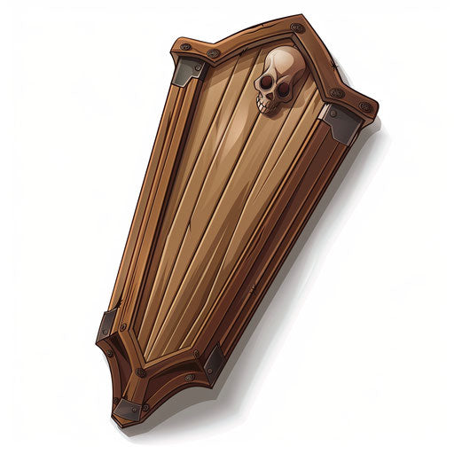 Realistic illustration of a coffin on flat white background