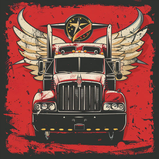 Classic trucking logo with traditional colors on a heritage background