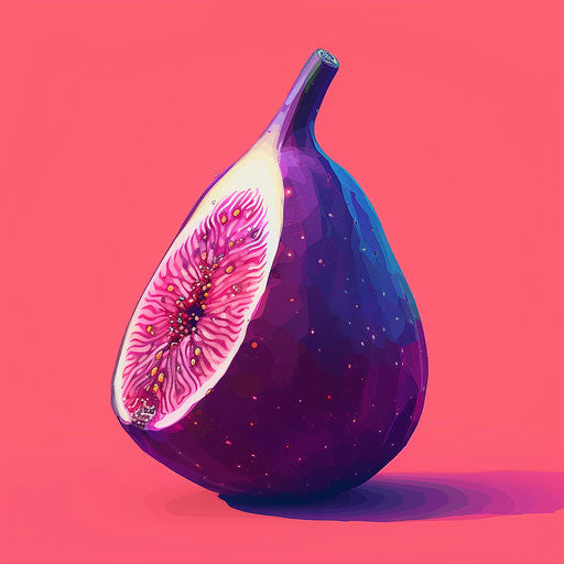 Fig clipart on intense color magenta background