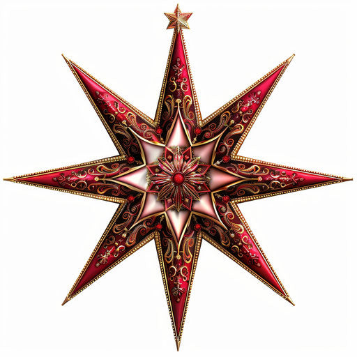 Christmas star clipart in a realistic photo style