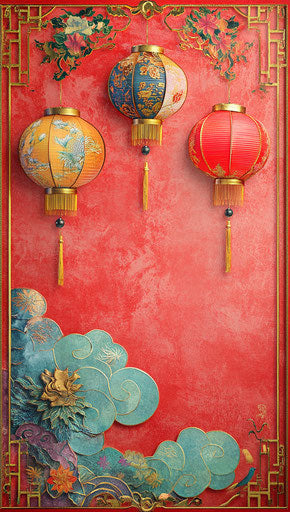 Happy New Year mobile phone wallpaper, red background