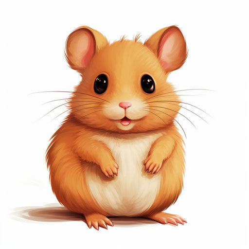 Hamster clipart in the style of Chiaroscuro Art, on white background