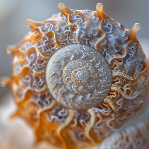 Snail shell with intricate patterns