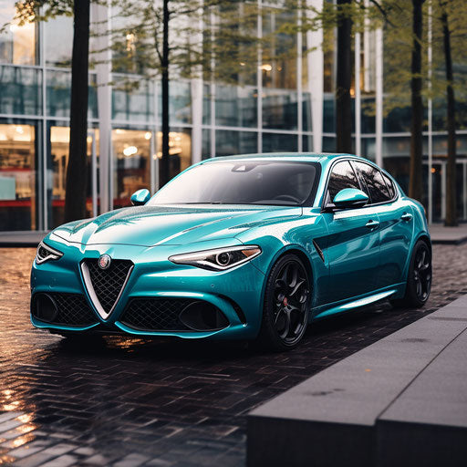 Classic Seafoam Blue Alfa Romeo Giulia Quadrifoglio