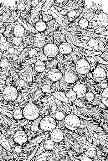 Christmas trees coloring pages, etchings style, pointillism art