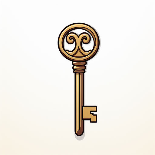 Minimalist style key clipart, on a white background