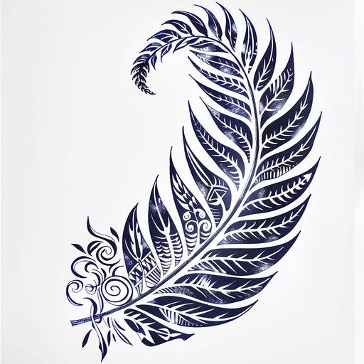 Polynesian style fern tattoo