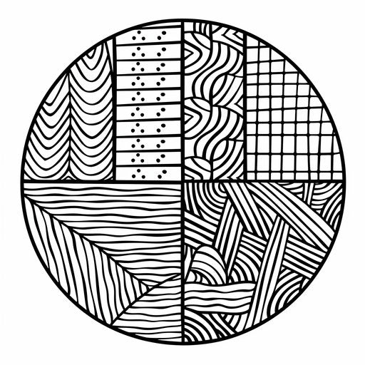 Segmented circle with various patterns