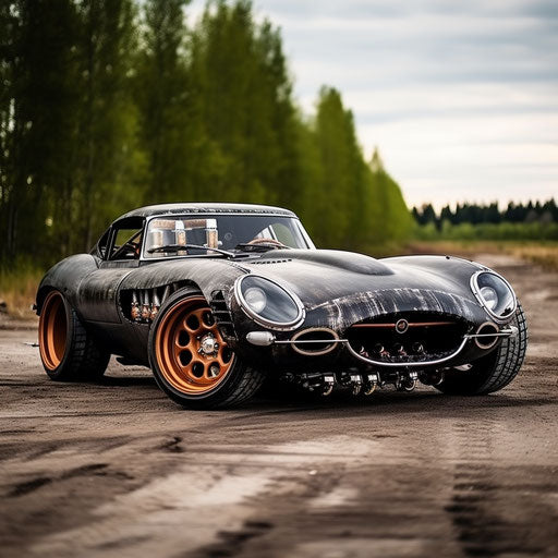 Jaguar e type car rat Rod