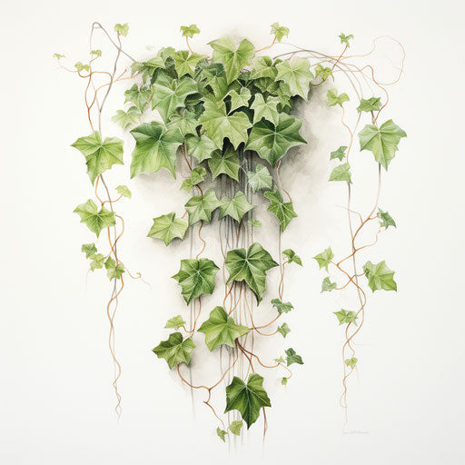 Hanging ivy plant in watercolor, artistic style
