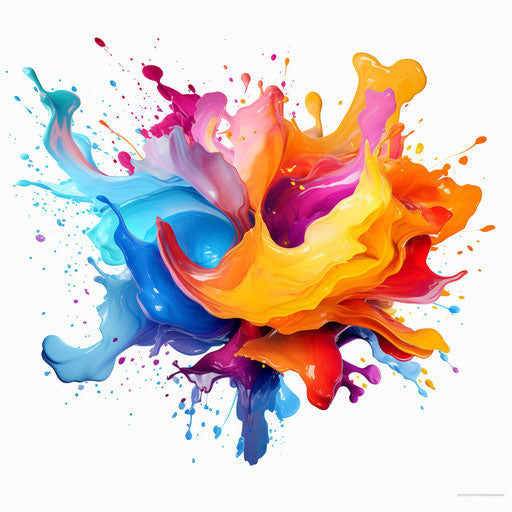 Impressionistic art splash on white background
